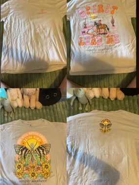 Simply Southern Shirts. 3 Tees, 2 long sleeve, 1 Blessed Girl Shirt
